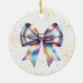 Charmante iriserende bogen jaaraccent keramisch ornament (Achterkant)