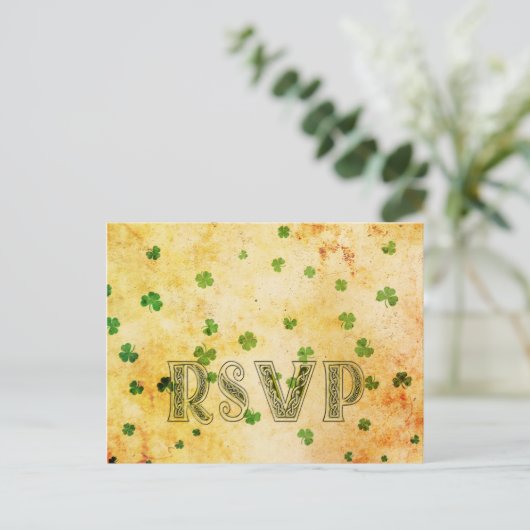 Charmante  IRISH rsvp Uitnodiging Briefkaart (Staand voorkant)