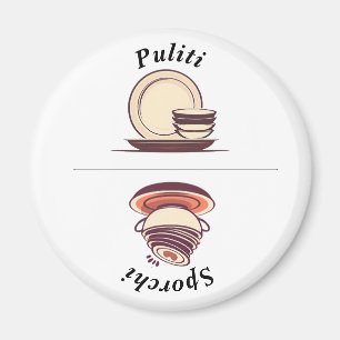 Charmante Italiaanse taal Schoon / vuile vaatwasse Magneet