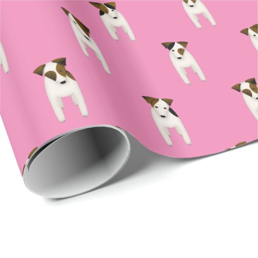 charmante Jack Russell Terriers roze of om het eve Cadeaupapier (Rol Hoek)