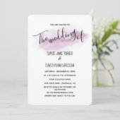 Charmante kalligrafie roze aquarel bruiloft kaart (Staand voorkant)