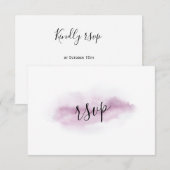 Charmante Kalligrafie Roze Aquarel Huwelijk RSVP (Voorkant / Achterkant)