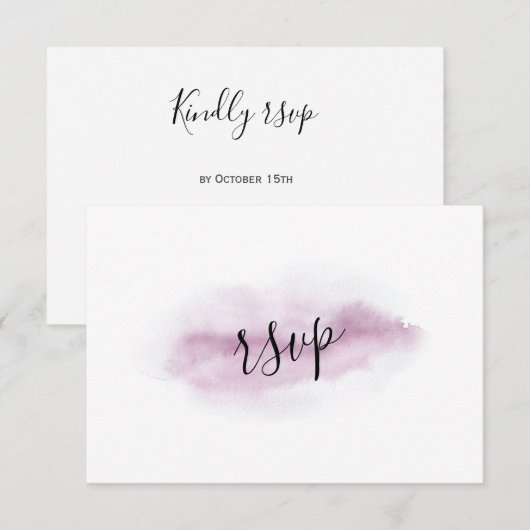 Charmante Kalligrafie Roze Aquarel Huwelijk RSVP (Voorkant / Achterkant)