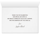 Charmante kalligrafie Waterverf Stroke Dank u (Binenzijde Horizontaal (Onderkant))