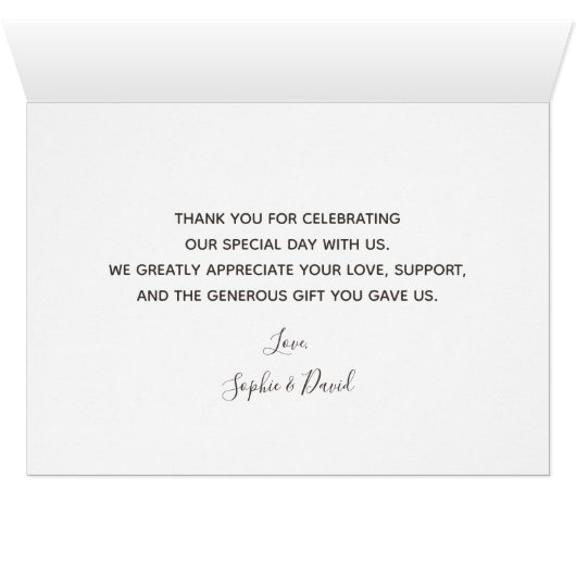 Charmante kalligrafie Waterverf Stroke Dank u (Binenzijde Horizontaal (Onderkant))