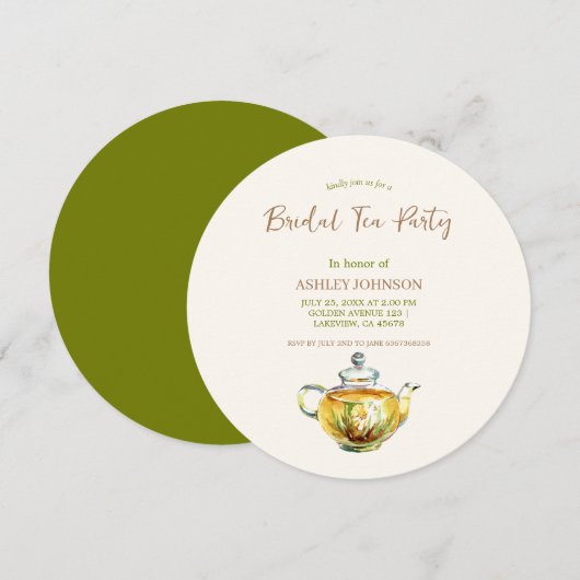 CHARMANTE kamille bruids thee party Kaart (Voorkant / Achterkant)