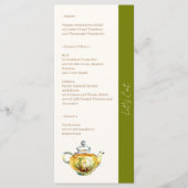 CHARMANTE kamille bruids thee party Menu (Voorkant)