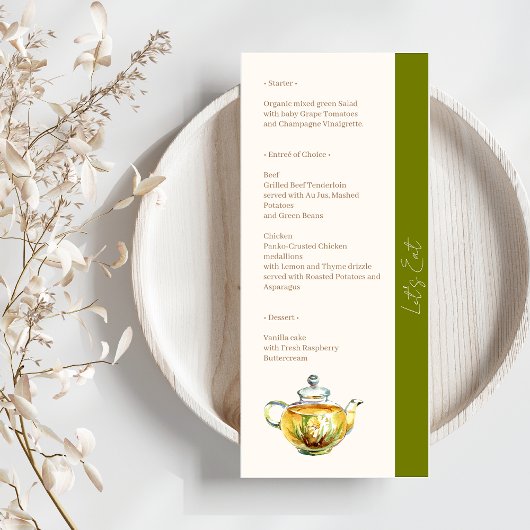 CHARMANTE kamille bruids thee party Menu