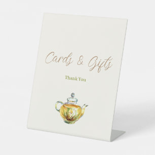 CHARMANTE Kamille Tea Party Kaart Cadeaubonnen Reclamebord Met Voetstuk
