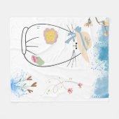 Charmante kat in een Spring Garden Fleece Deken (Voorkant (Horizontaal))