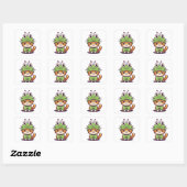 Charmante kat in Frog Pet - Schattig Baby Kitten Vierkante Sticker (Vel)