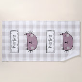 Charmante kat Purfect Buffalo plaid Strandlaken (Voorkant)