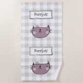Charmante kat Purfect Buffalo plaid Strandlaken (Voorkant)