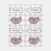 Charmante kat Purfect Gingham Pattern Fleece Deken (Voorkant)