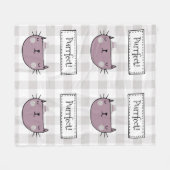 Charmante kat Purfect Gingham Pattern Fleece Deken (Voorkant (Horizontaal))
