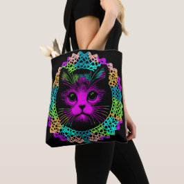 Charmante Katze im Spitzenmuster Tote Bag