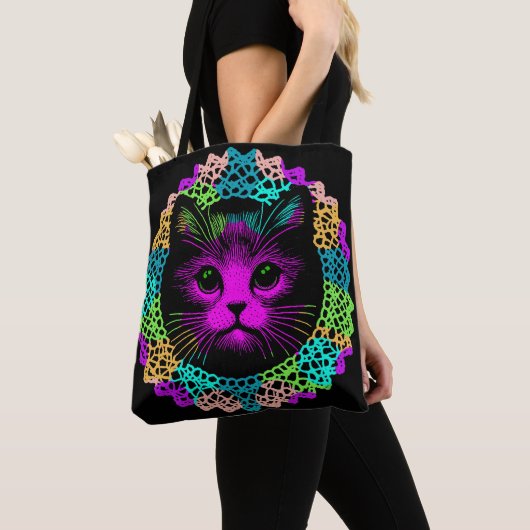 Charmante Katze im Spitzenmuster  Tote Bag (Dichtbij)