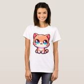 Charmante Kawaii Kat T-shirt (Voorkant volledig)