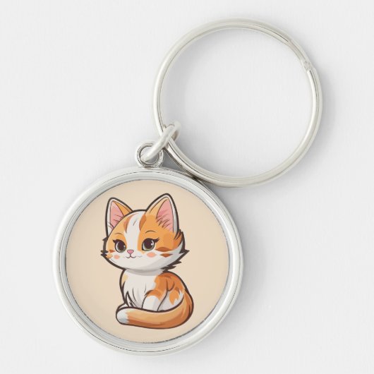 Charmante Kawaii Kitten Sleutelhanger (Voorkant)