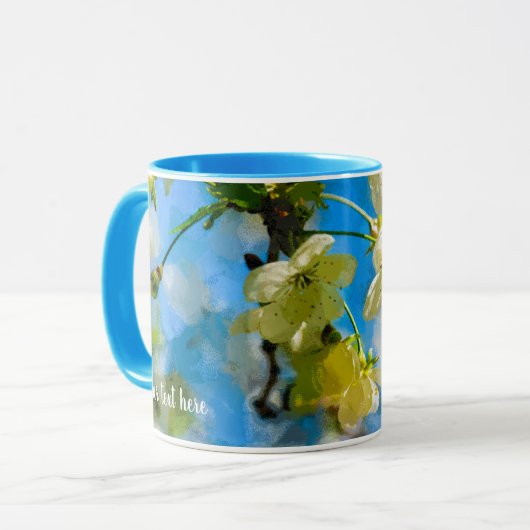 Charmante kersenbloesems mok (Voorkant links)