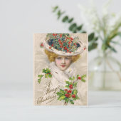 Charmante kerst dame feestdagenkaart (Staand voorkant)