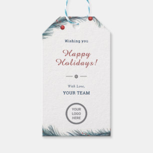 Charmante kerst dennengroen Logo branded Cadeaulabel