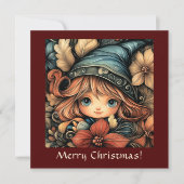 Charmante kerst Elf  Feestdagenkaart (Voorkant)