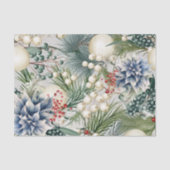 Charmante kerst ivoor Ornamenten blauw rood Tissuepapier (Voorkant)