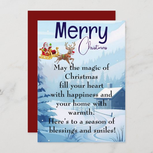 Charmante kerst kaart (Voorkant / Achterkant)
