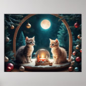 Charmante Kerst Kittens met Feestelijke Decor Poster (Voorkant)