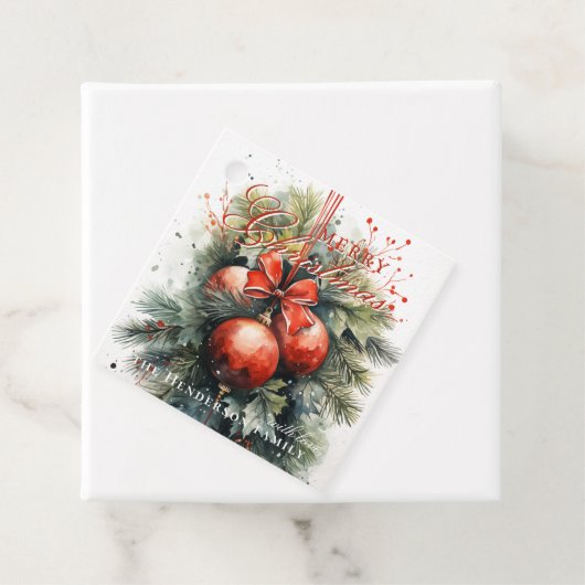 Charmante Kerst Mistletoe Custom Naam Bedankjes Labels (In situ)