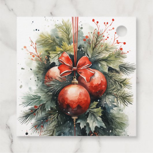 Charmante Kerst Mistletoe Custom Naam Bedankjes Labels (Achterkant)