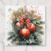 Charmante Kerst Mistletoe Custom Naam Bedankjes Labels (Voorkant)