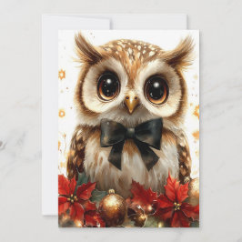 Charmante kerst uil feestdagenkaart
