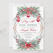 Charmante kerst vrolijk klein Baby shower Kaart (Voorkant)