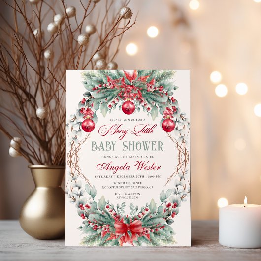 Charmante kerst vrolijk klein Baby shower Kaart