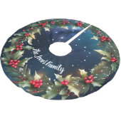 Charmante kerstbasis in Holly Berry Design Kerstboom Rok (Gekanteld)