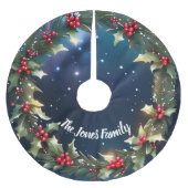 Charmante kerstbasis in Holly Berry Design Kerstboom Rok (Voorkant)