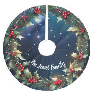 Charmante kerstbasis in Holly Berry Design Kerstboom Rok