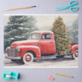 Charmante kerstboom Boerderij Truck Tissuepapier (Craft)