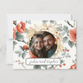 Charmante kerstbruiloft met romantische foto RSVP kaartje (Voorkant)