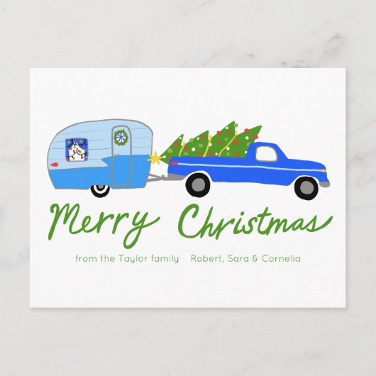 Charmante Kerstcamper RV Xmas CUSTOM Briefkaart (Voorkant)