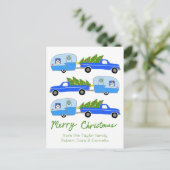 Charmante Kerstcamper  Trailer Retro RV Briefkaart (Staand voorkant)