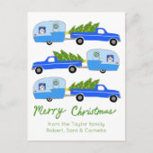 Charmante Kerstcamper  Trailer Retro RV Briefkaart (Voorkant)