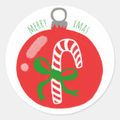 charmante kerstfeestdag voor kerstfeestdag in Cand Ronde Sticker (Voorkant)