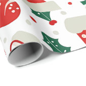 Charmante kerstkousen en Holly Pattern Cadeaupapier (Rol Hoek)