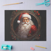 Charmante Kerstman in Antiek Lijst Decoupage Craft Tissuepapier (Craft)