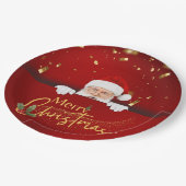 Charmante Kerstman Vrolijk Kerstfeest Papieren Bordje (Gekanteld)