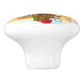 Charmante kerstschouw scene keramische knop (Zijkant)