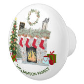 Charmante kerstschouw scene keramische knop (Rechts)